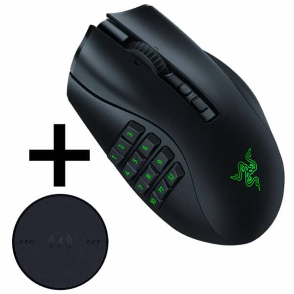 Razer Naga V2 Pro Gaming Maus USB/Bluetooth + Razer Wireless Charging Puck